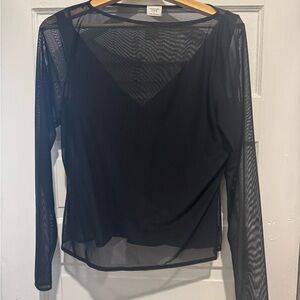 Abercrombie Black Mesh Long Sleeve Top
